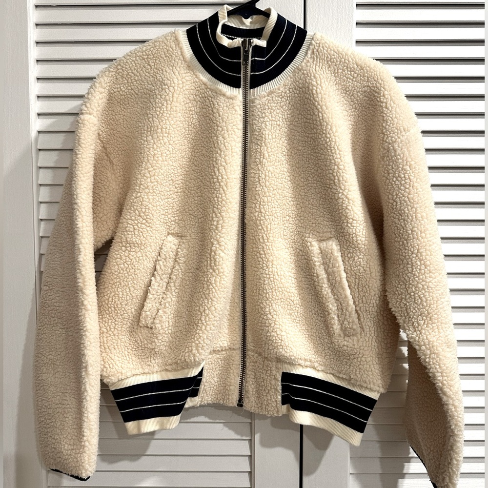 Madewell sherpa varsity bomber jacket Clearance